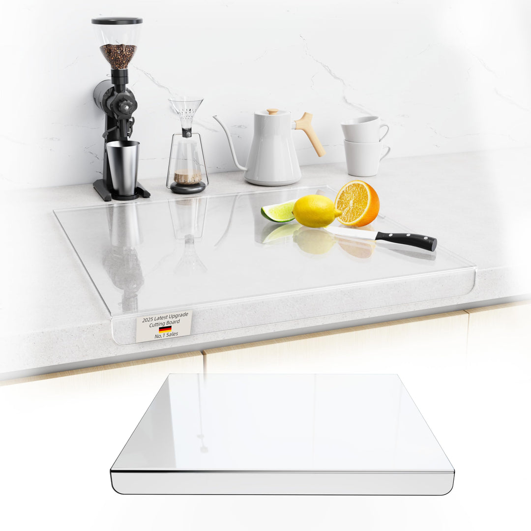 Schneidebrett aus Acryl, Schneidebrett Glas Küchenbrett Durchsichtig, Küchenschneidebrett Arbeitspla