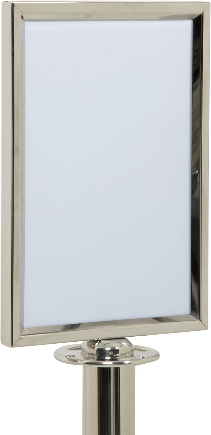 Securit Classic Absperrpfosten Rahmenaufsatz - CHROME - von oben aufzuschrauben - A4, chrome