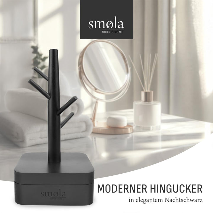Schmuckbaum Schwarz aus Holz - 4 Ebenen mit Aufbewahrungsbox - Schmuck Organizer, Schmuckständer für