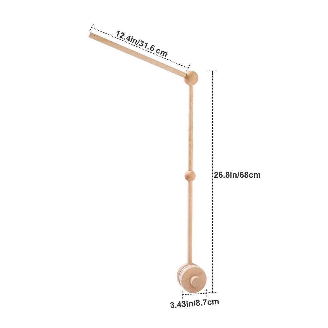 PandaEar Mobile Halterung aus Holz für Babybett & Wickeltisch – Mobile Arm aus Buchenholz mit rutsch