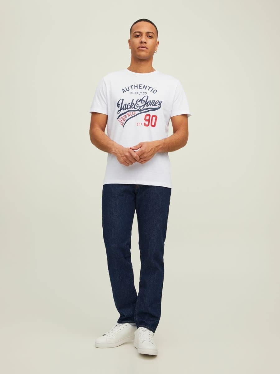JACK & JONES Male T-Shirt 3er-Pack Logo Rundhals T-Shirt M Black/Pack:black+white+navyblazer, M Blac