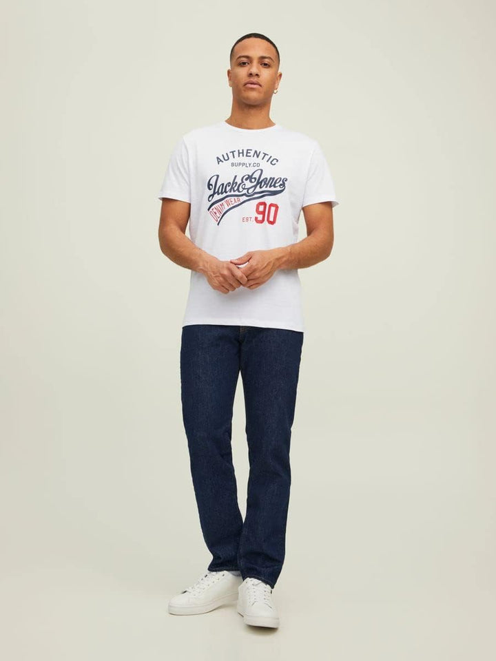 JACK & JONES Male T-Shirt 3er-Pack Logo Rundhals T-Shirt XS Black/Pack:black+white+navyblazer, XS Bl