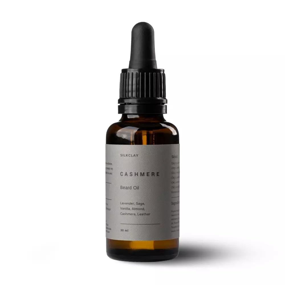 SILKCLAY Cashmere Bartöl und Gesichtshautöl Beard Oil aus 6 Ölen nährt und revitalisiert 30 ml Laven