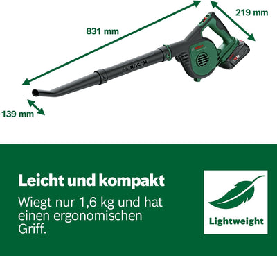 Bosch Akku-Laubbläser UniversalLeafBlower 18V-130 (Für schnelles und einfaches Säubern im Aussenbere