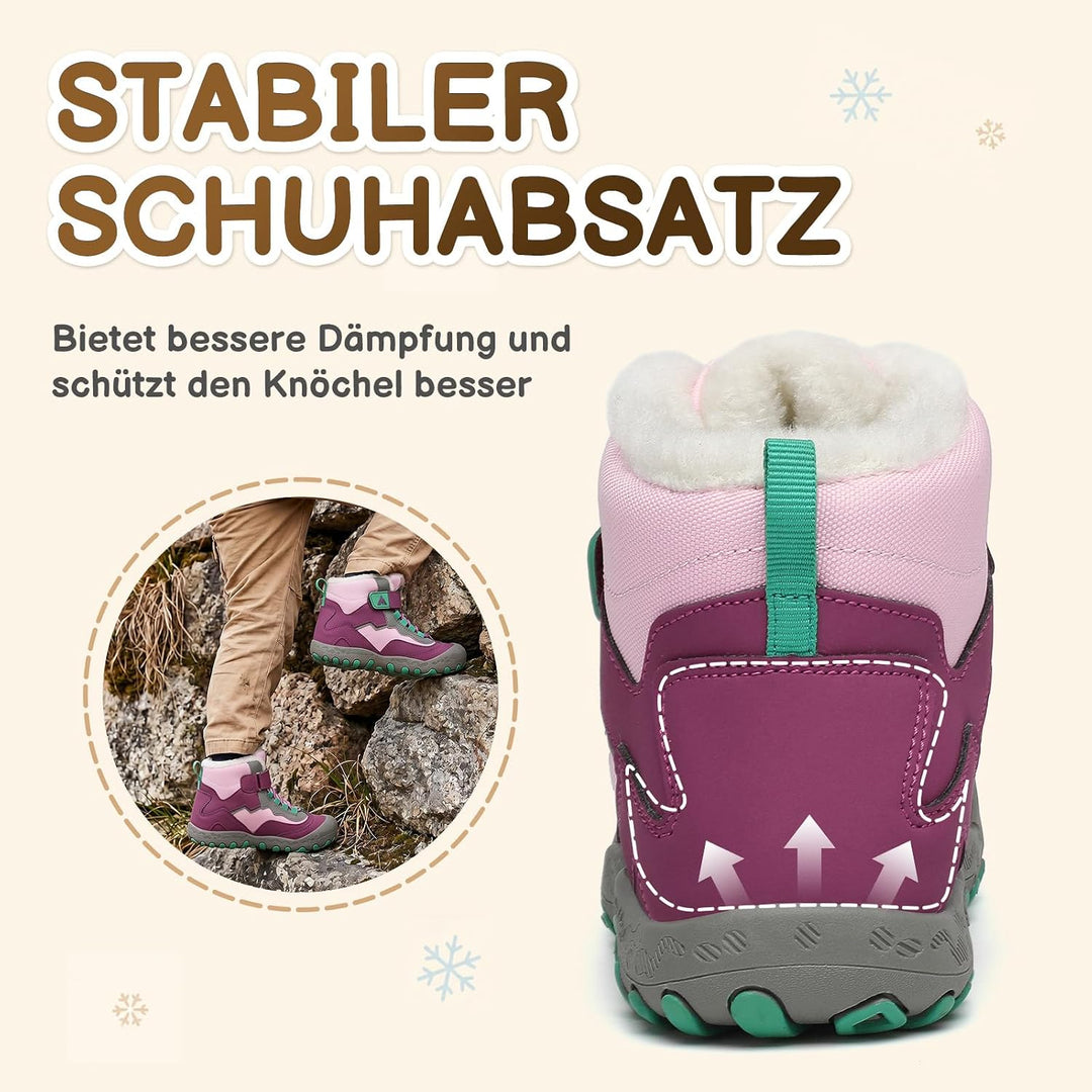 Mishansha Kinder Winterschuhe Gefüttert Winterstiefel für Jungen Mädchen Gr.24-38 37 EU Violett, 37