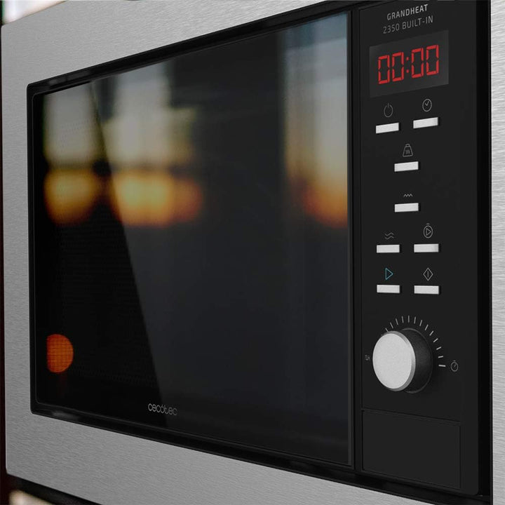 Cecotec Microondas encastrable Digital GrandHeat 2350 Built-In SteelBlack. 900W, Integrable, 23 Litr