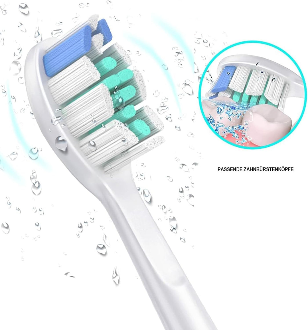 16er Aufsteckbürsten Kompatibel mit Philips Sonicare Elektrische Zahnbürste, 8er Weisse Ersatzbürste