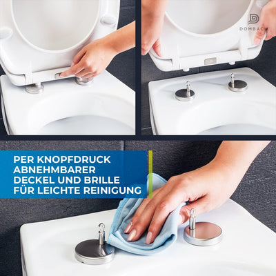 Dombach® Kaiana Premium Toilettendeckel (Weiss, Oval) Antibakterieller WC Sitz mit Absenkautomatik S