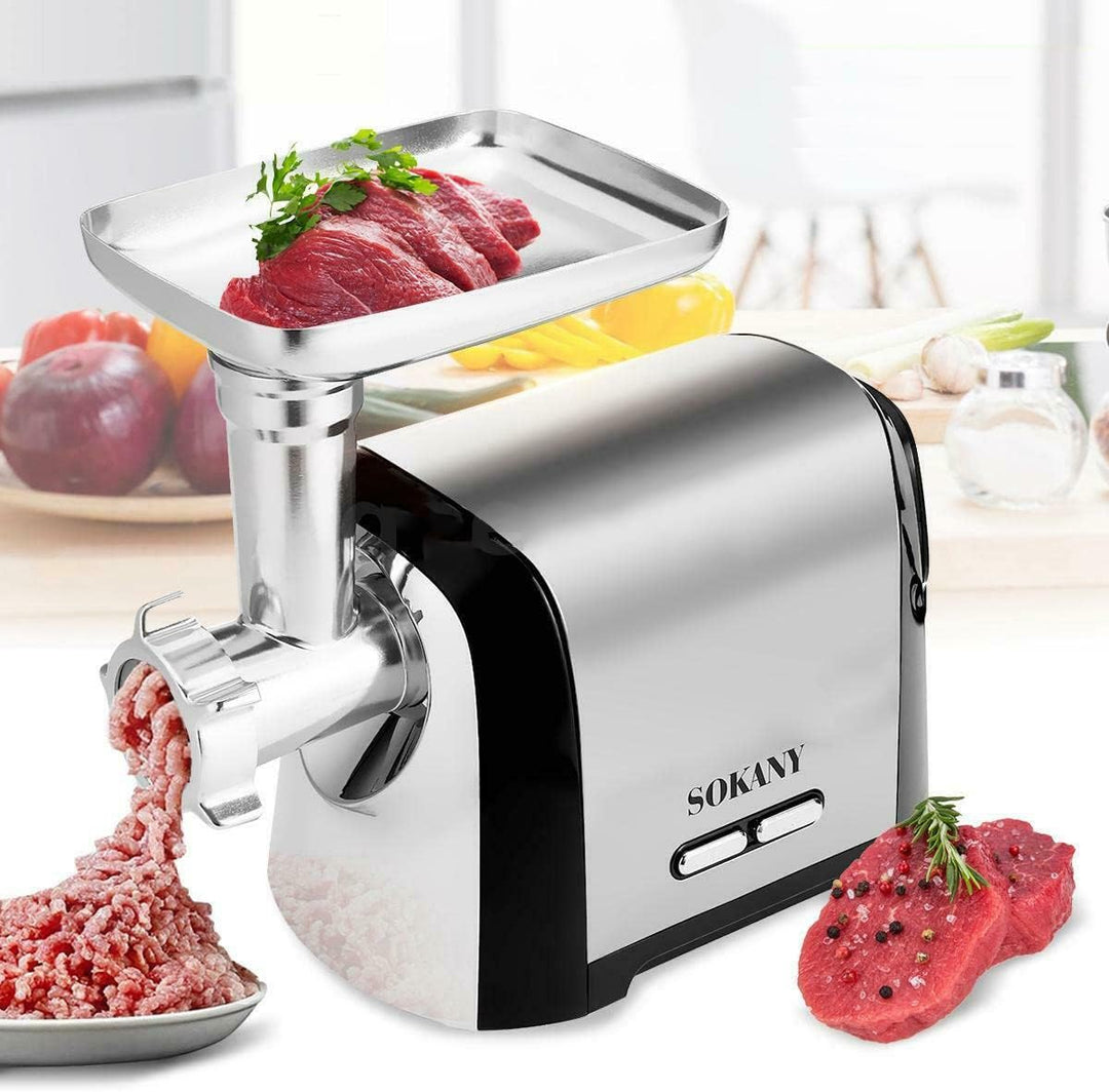 SOKANY SK-088 Fleischwolf Elektrisch Fleischmaschine 3200W, 3-IN-1 Multi Küchenmaschine Wurstfüller