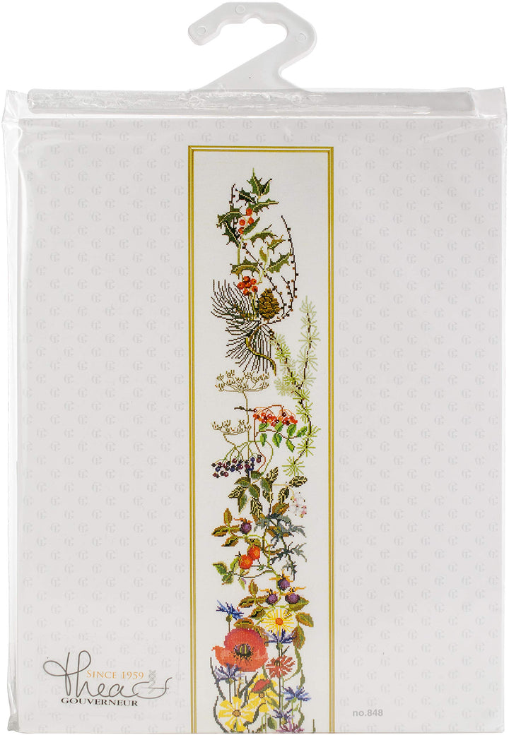 Thea Gouverneur - Kreuzstich-Set - Jahreszeitn Bell Pull - Aida - 16 Count - Für Erwachsene - 848A,