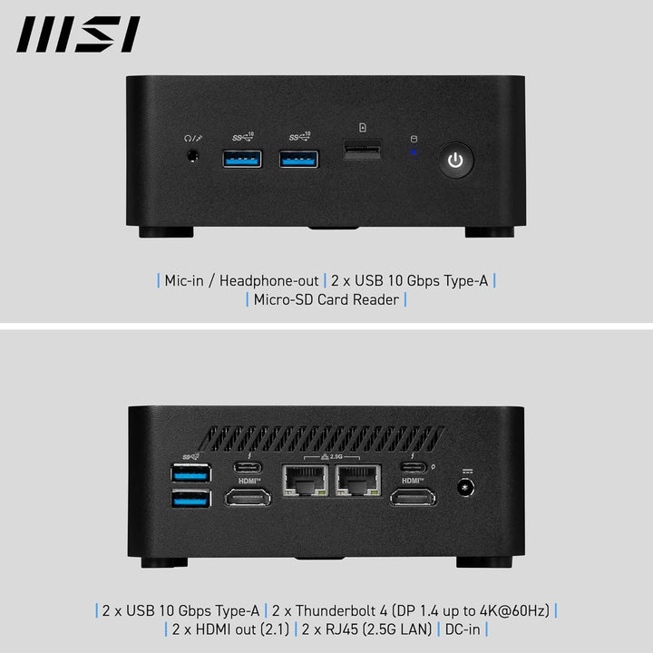 MSI Cubi NUC 1MG-212DE - Intel Core 5 Prozessor 120U, 8GB DDR5, 512GB M.2 SSD, USB 10Gbps Typ A Ansc