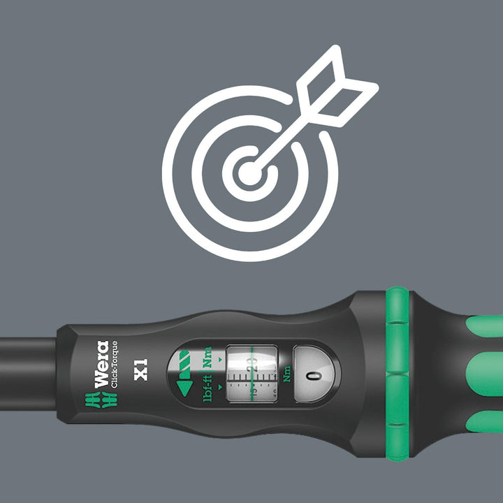 Wera '05075651001 Click-Torque X 1 Drehmomentschlüssel für Einsteckwerkzeuge, 9x12 x 2,5-25 Nm 9x12,
