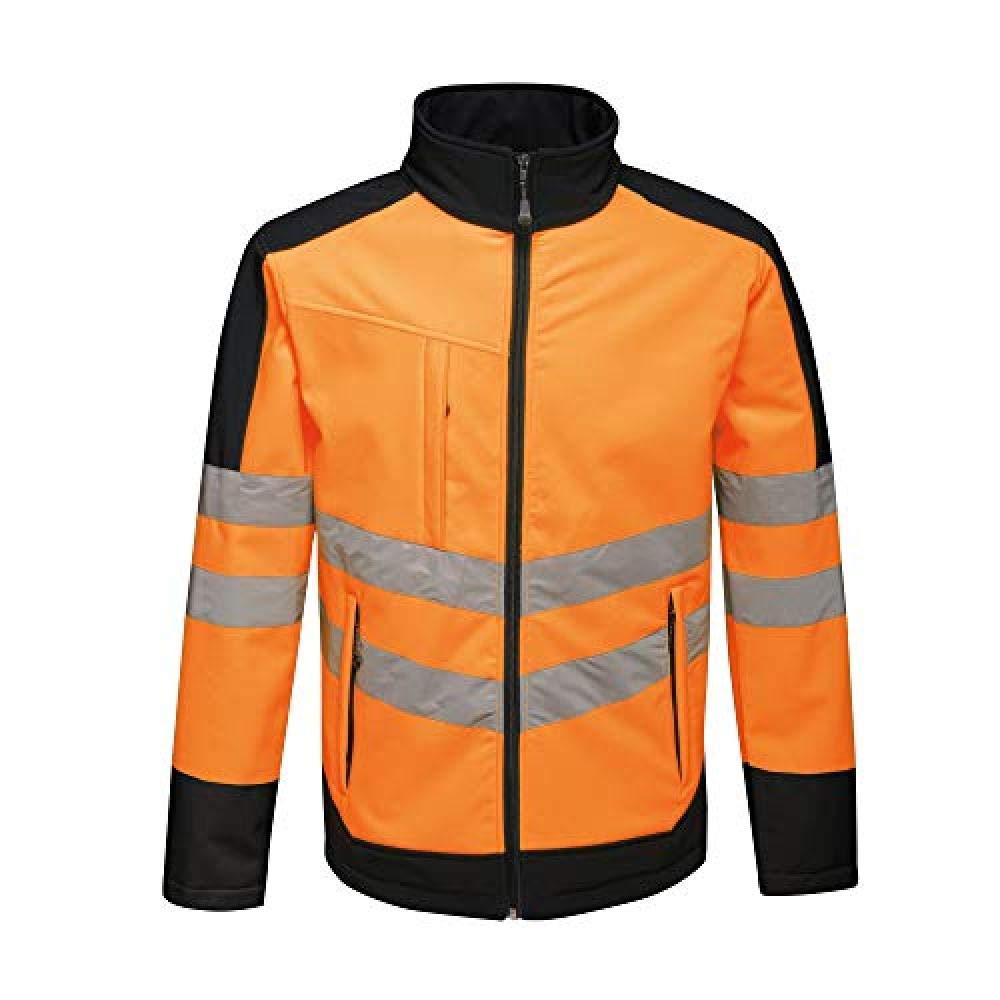 Regatta TRA625 5LV70 Professionelle Warnschutz-Softshelljacke, wasserdicht und atmungsaktiv, Orange/