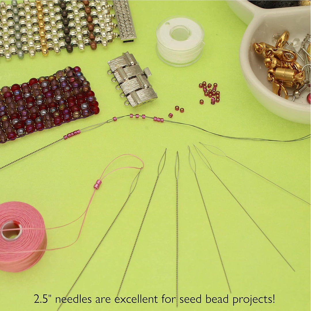 The Beadsmith Basic Elements Faltbare Augennadeln - 6,3 cm lang - Flexibler gedrehter Draht - Grosse