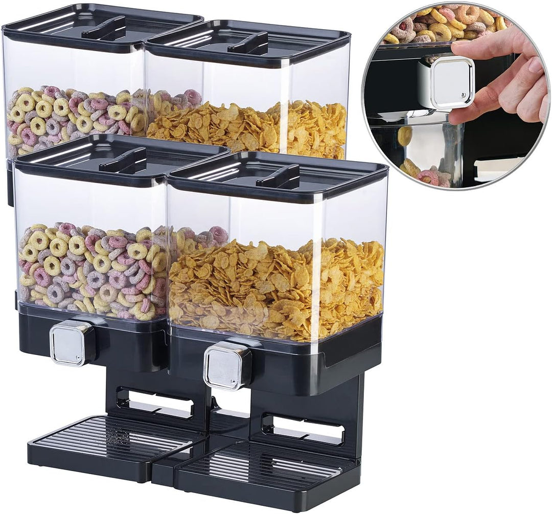 Rosenstein & Söhne Behälter für Müsli: 2er-Set Doppel-Spender für Snacks, je 33,5 x 30,5 x 16,5 cm,