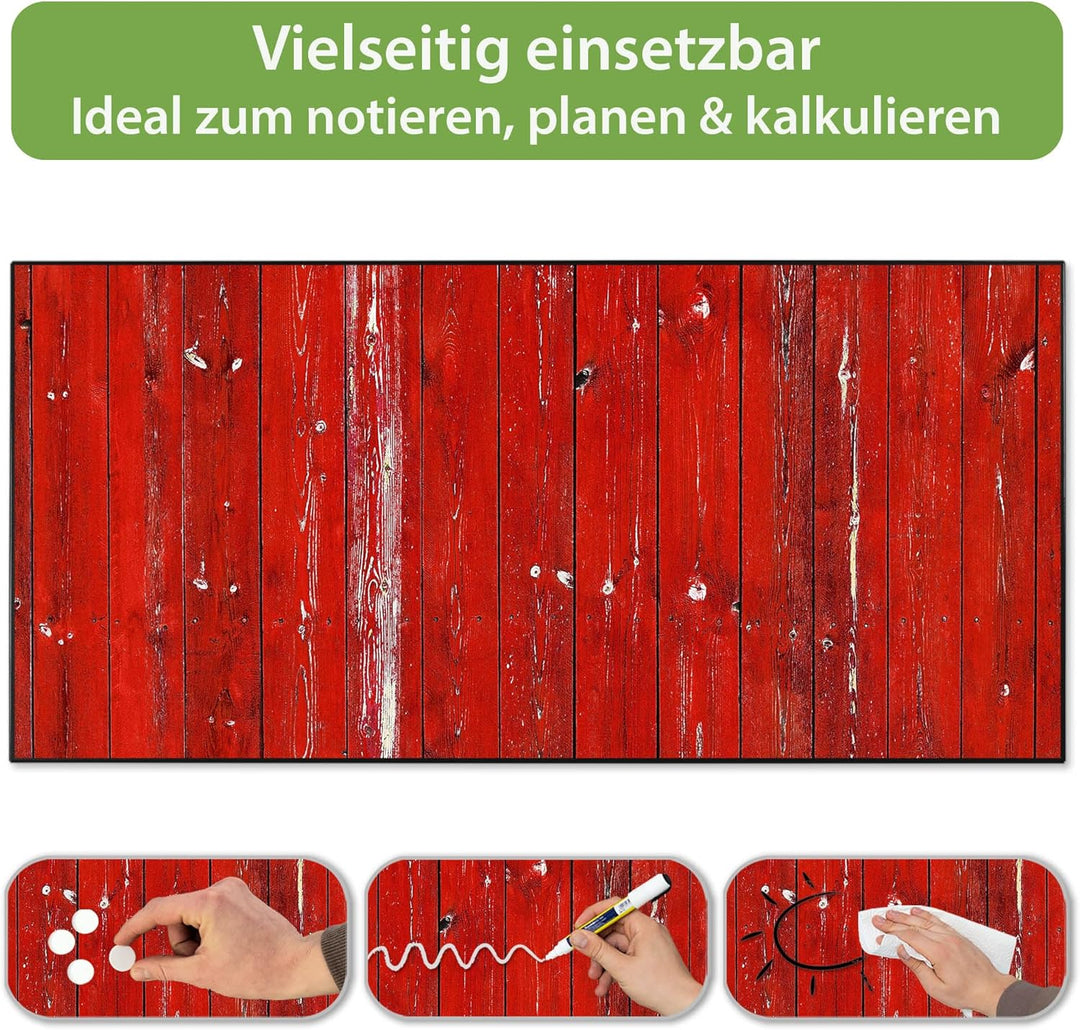 banjado Magnettafel schwarz 78 x 37cm / Magnetwand Metall/Magnetpinnwand als Memoboard/Pinnwand Magn