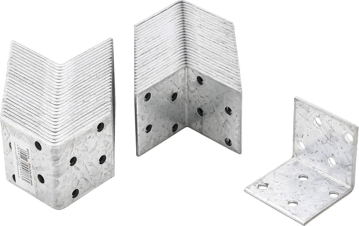 BGS Diy 80934-50 | Winkelverbinder | 40 x 40 x 40 x 2 mm | 50 Stück | Verzinkt | Bohrungen zur Befes