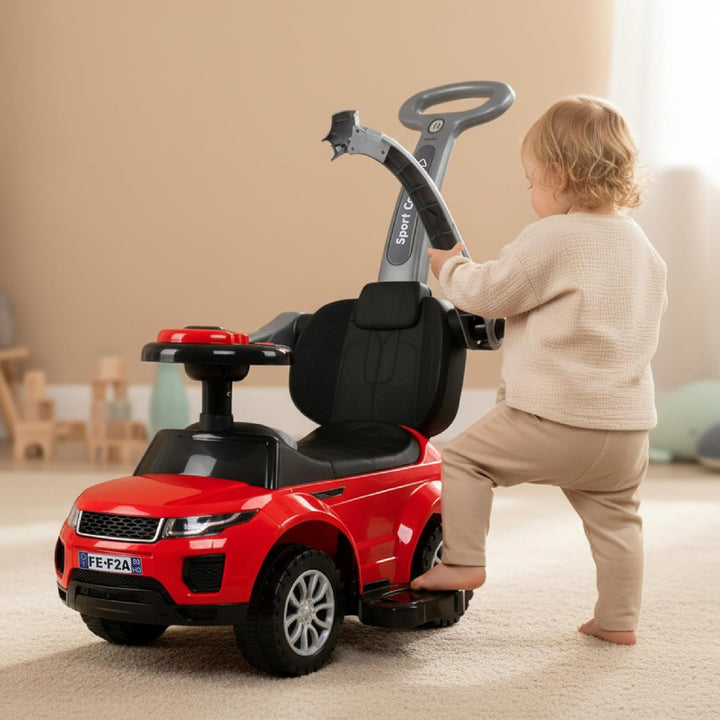 4in1 Kinderauto Rutschauto ab 2 Jahre und Schiebeauto mit Hupe und Musik, Rutschauto mit Stauraum un