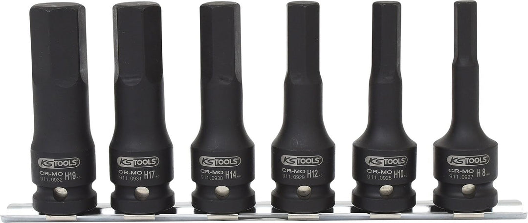 KS Tools 515.1104 1/2" Kraft-Bit-Stecknuss-Satz, lang, 6-tlg.