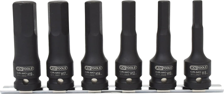 KS Tools 515.1104 1/2" Kraft-Bit-Stecknuss-Satz, lang, 6-tlg.