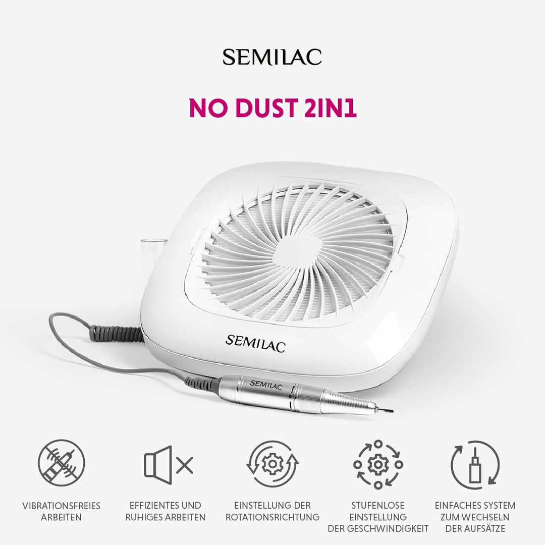 Semilac Elektrisch Nagelfräser (No Dust 2in1) 1 Stück (1er Pack), 1 Stück (1er Pack)