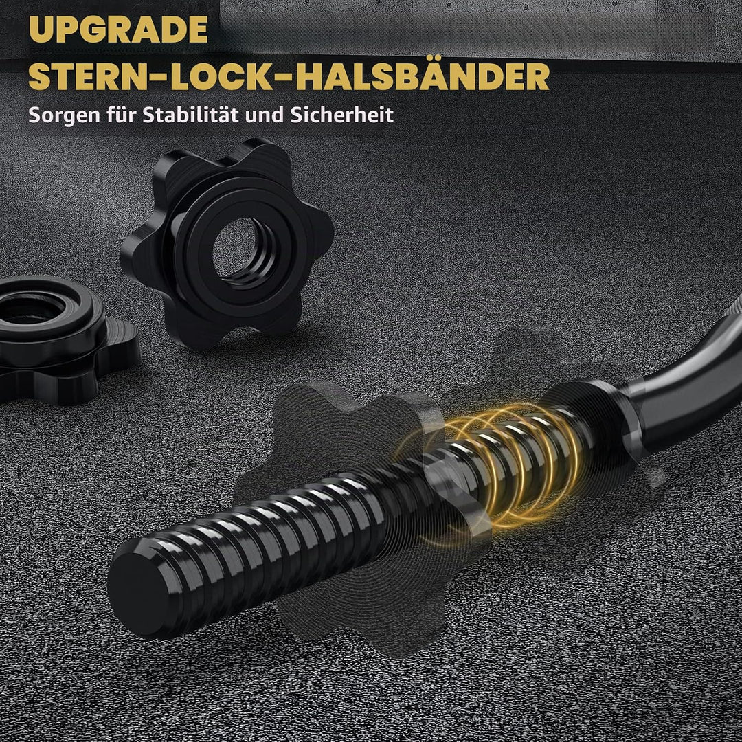 EZ Curl Bar, 119,4 cm Gewindestahl Curlstange für Standard 2.5 cm Platten, 99.8 kg Kapazität Krafttr