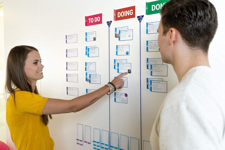 PATboard Scrum board und Kanban Tafel Basis Toolset Magnetisch - Magnetkarten für agiles Projektmana