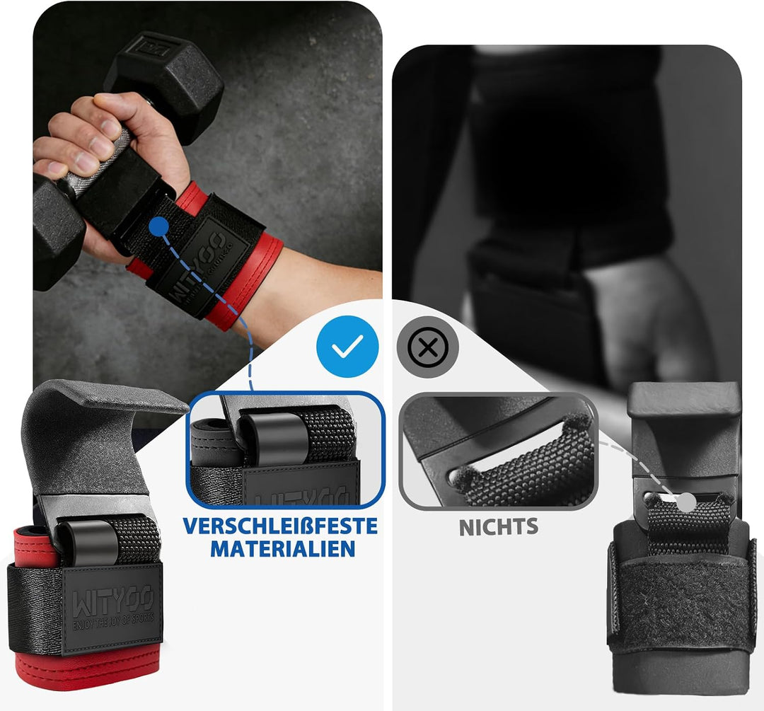 Zughilfen Haken Krafttraining, Fitness Powerlifting Weight Lifting Hook, Lifting Straps für Männer &amp;