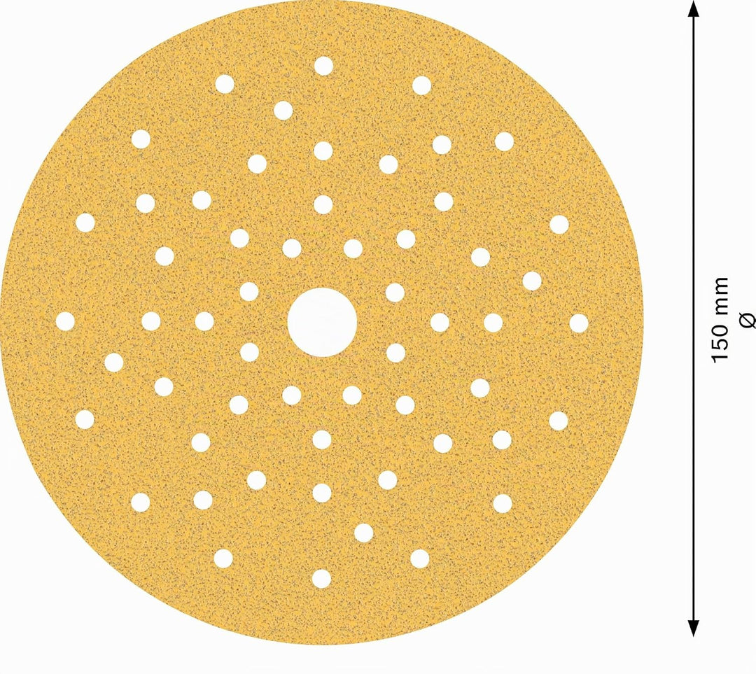 Bosch Accessories 50x Schleifpapier Expert C470 Mehrloch (für Hartholz, Farbe auf Holz, Ø 150 mm, Kö