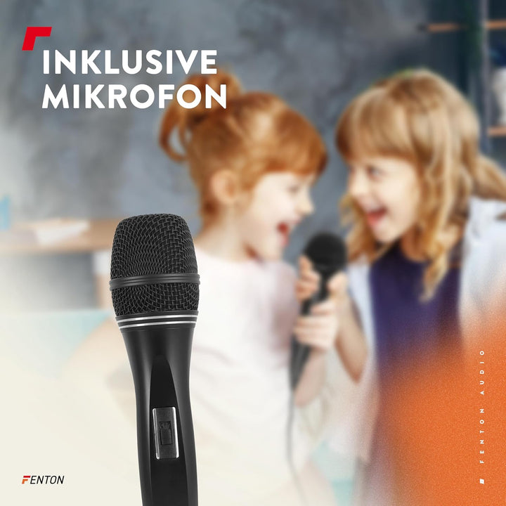 Fenton LIVE2102 - Partybox Bluetooth, Karaoke Maschine, Musikbox Bluetooth Gross, Karaoke Anlage mit
