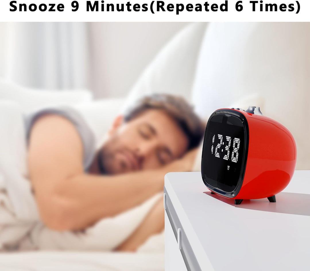 iTOMA Retro Wecker mit Bluetooth, Zeitanzeige, Alarmeinstellung, TF-Kartensteckplatz, AUX Jack, Frei