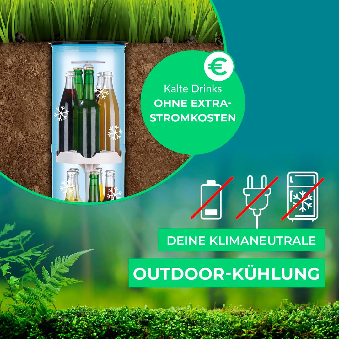 EASYmaxx Flaschenkühler Outdoor | Erdloch- Bierkühler, Camping Kühlschrank, Flaschenkühlschrank | bi