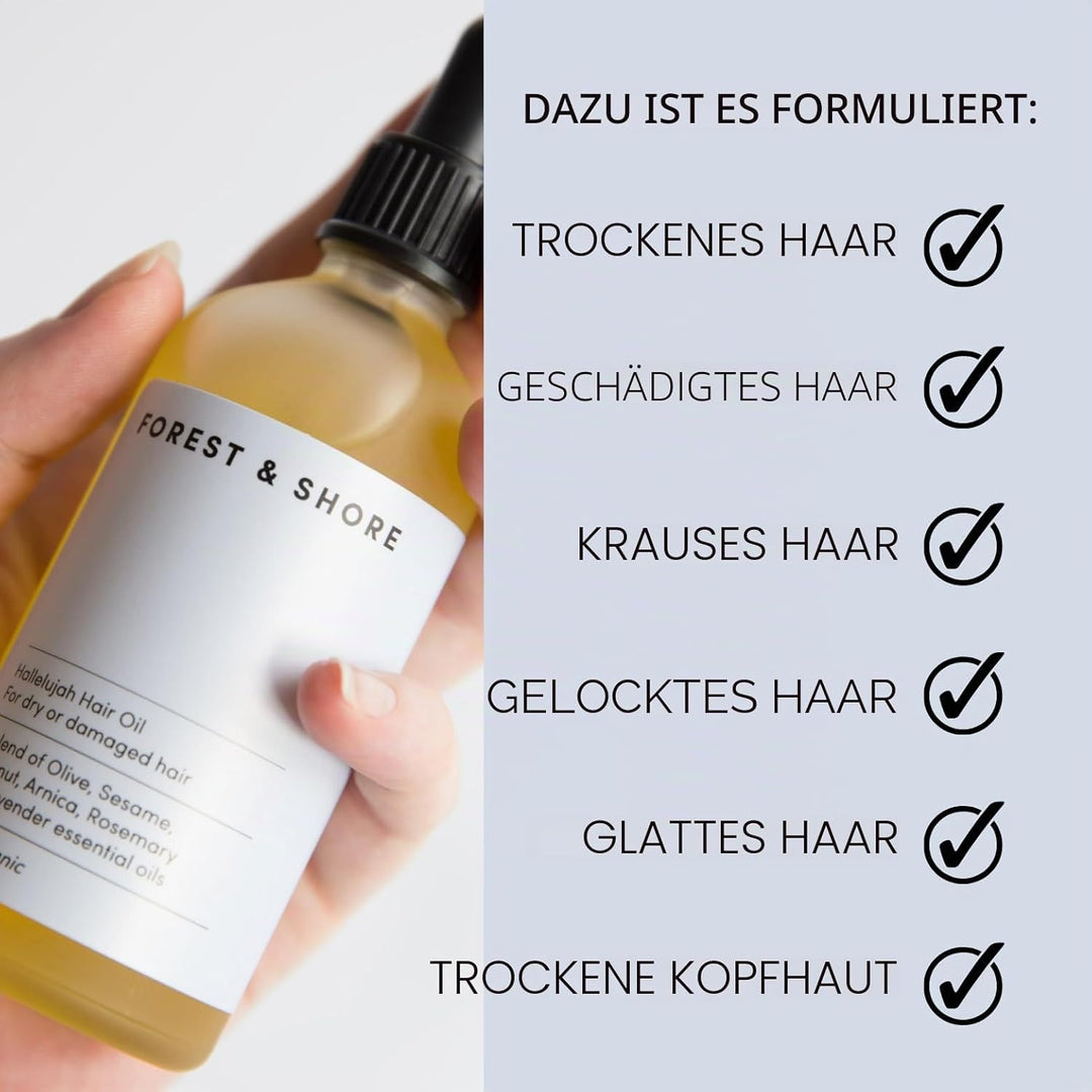 Natürliches Haaröl zum Haarwachstum beschleunigen mit biologischen Rosmarinöl, Rizinusöl, Mandelöl u