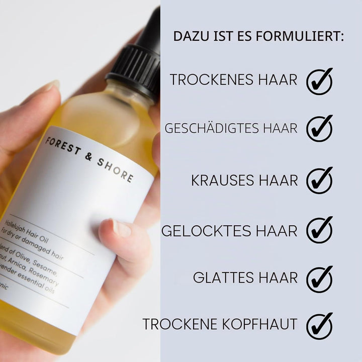 Natürliches Haaröl zum Haarwachstum beschleunigen mit biologischen Rosmarinöl, Rizinusöl, Mandelöl u