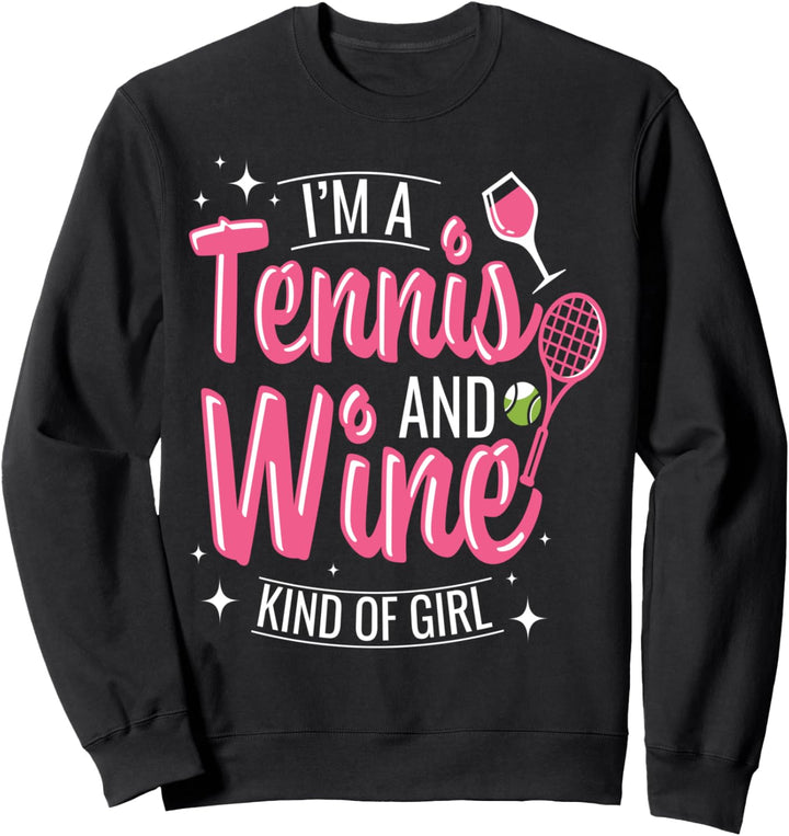 Tennis und Wein Art von Mädchen Frauen niedlichen Tennis Sweatshirt