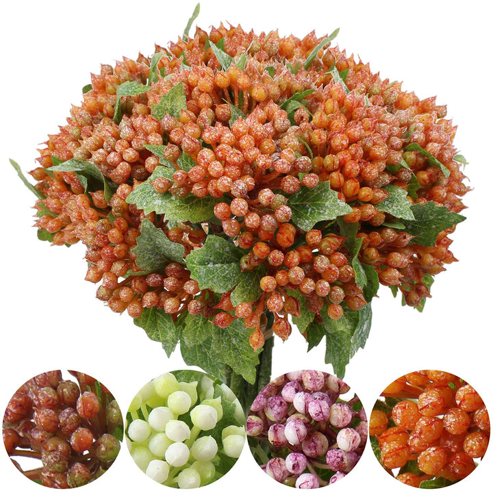 Künstliche Pflanze Beeren Kunstpflanzen Weihnachten Fruchtbeeren Kunstblumen 5 Stiele 30CM für Kranz