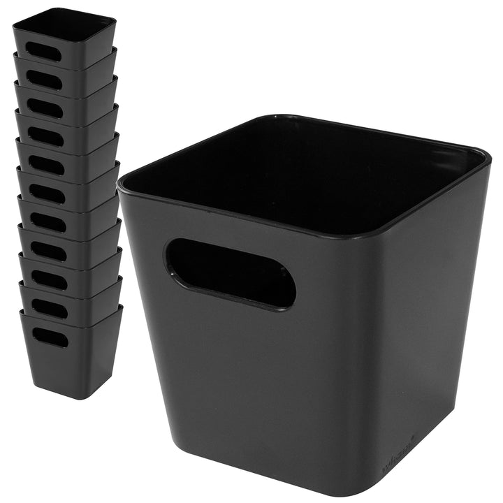 #11 12 x Ordnungsbox - 10 cm hoch - schwarz - 10 x 10 cm - Ordnungskorb - Regalorganizer Wandregal -