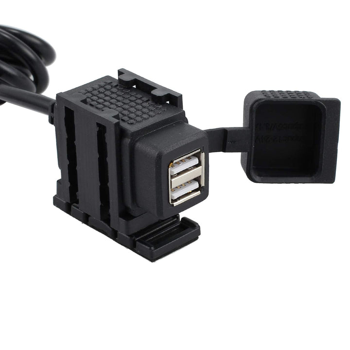 eSynic Motorrad USB Ladegerät Doppelt Steckdose 2.1A/ 1.0A Universal USB Stromversorgung Port fit 12