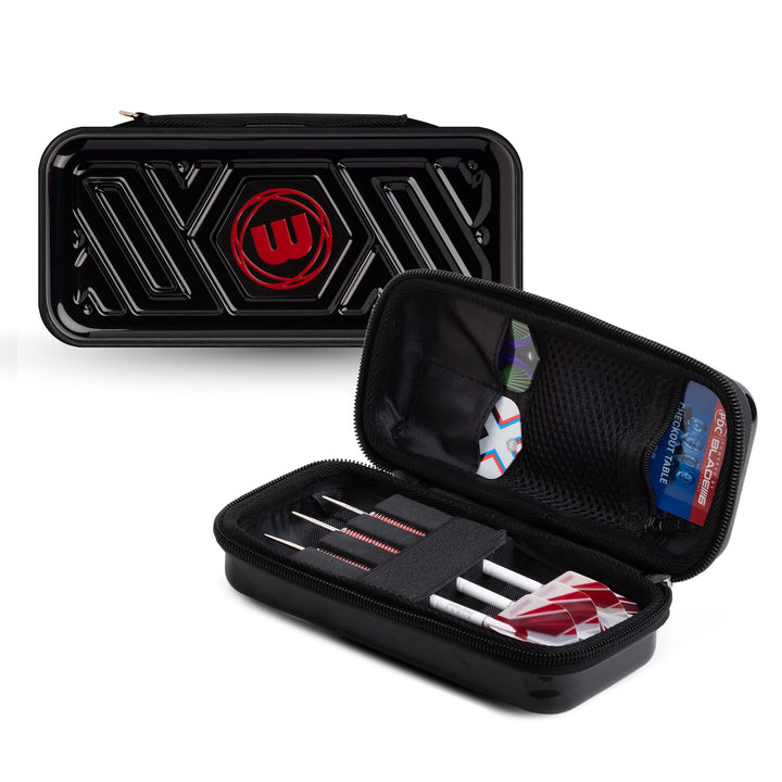 WINMAU Armor G1 Darts-Geldbörse - Schwarz Das Dartcase bietet Platz für vollständig montierte Darts