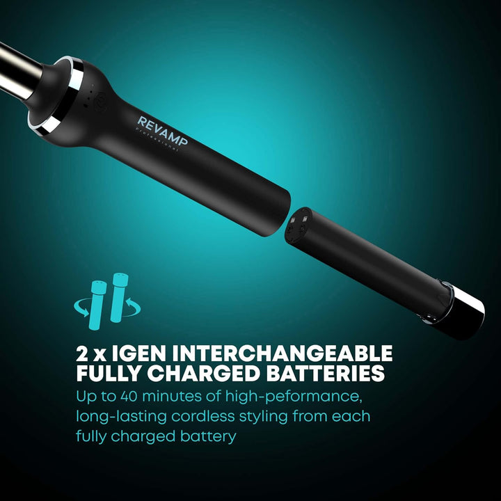 REVAMP iGen Progloss kabelloser Keramik-Lockenstab – Mühelos perfekte Locken, variable Temperaturein