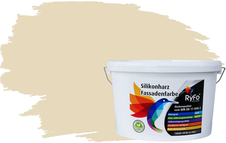 RyFo Colors Silikonharz Fassadenfarbe Lotuseffekt Trend Weisstöne Hellelfenbein 10l - bunte Fassaden