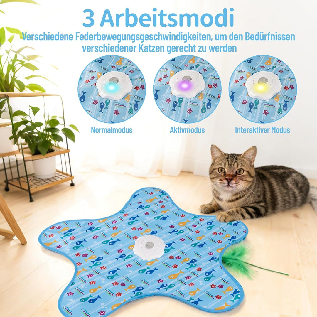 Interaktives Katzenspielzeug Selbstbeschäftigung, Katzenspielzeug Elektrisch mit Versteckspiel, Bewe