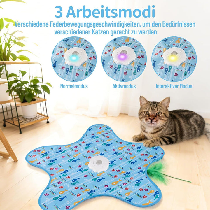 Interaktives Katzenspielzeug Selbstbeschäftigung, Katzenspielzeug Elektrisch mit Versteckspiel, Bewe