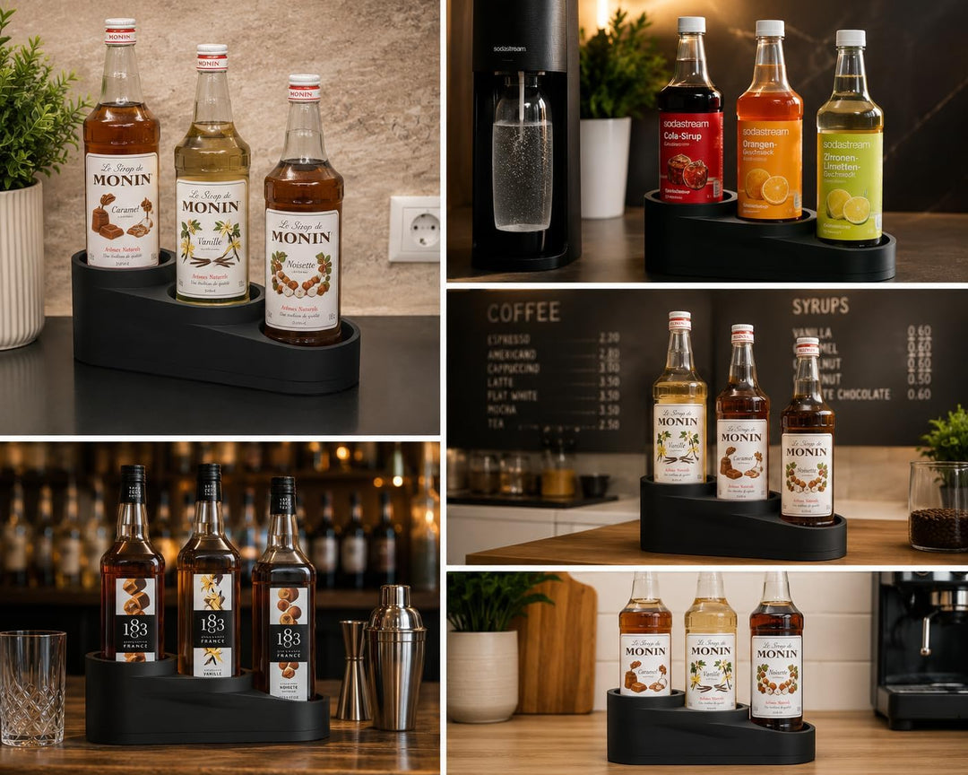 Siruphalter für 1L Flaschen, 3D Gedruckt, Flaschen Organizer für Küche, Coffee Bar &amp; Getränkestation