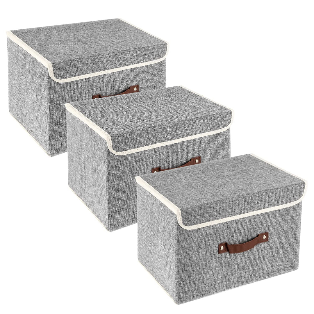 TYEERS Faltbare Aufbewahrungsbox mit Deckel, Stoff, Waschbare, Kisten Aufbewahrung mit Deckel, 38x25