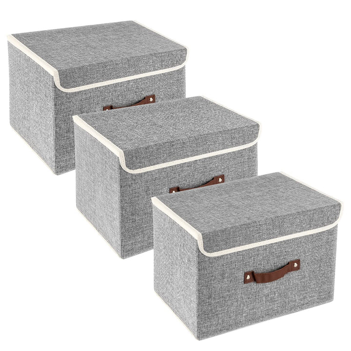 TYEERS Faltbare Aufbewahrungsbox mit Deckel, Stoff, Waschbare, Kisten Aufbewahrung mit Deckel, 38x25