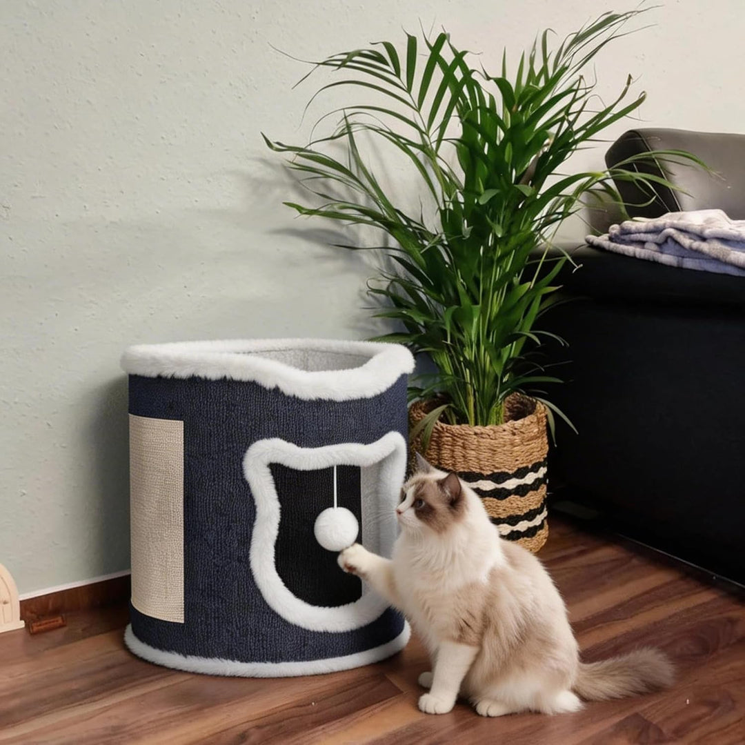40x40x34cm Grosses Katzenhaus, belastbar 30 kg, Komfortables Katzenbett, Katzen Bettchen, Katzenhöhl