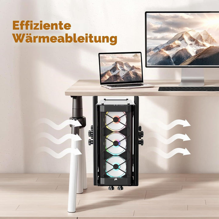 PC Halterung unter Schreibtisch, Heavy Duty PC Halterung Schreibtisch mit Verstellbarer Höhe und Bre