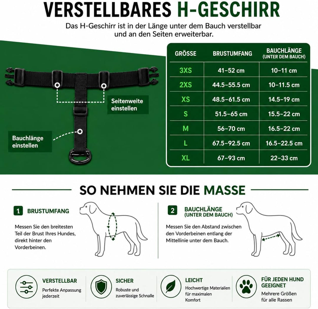 Petty Store -Leuchtharnisch für Hunde, wasserdicht, 3 Farben – Geschirr mit LED, USB-Aufladung bis z