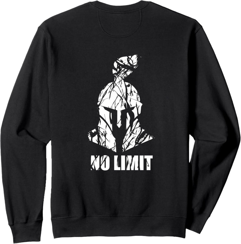 NO LIMIT Spartaner Helm | Rückseite Rücken Druck GYM Fitness Sweatshirt